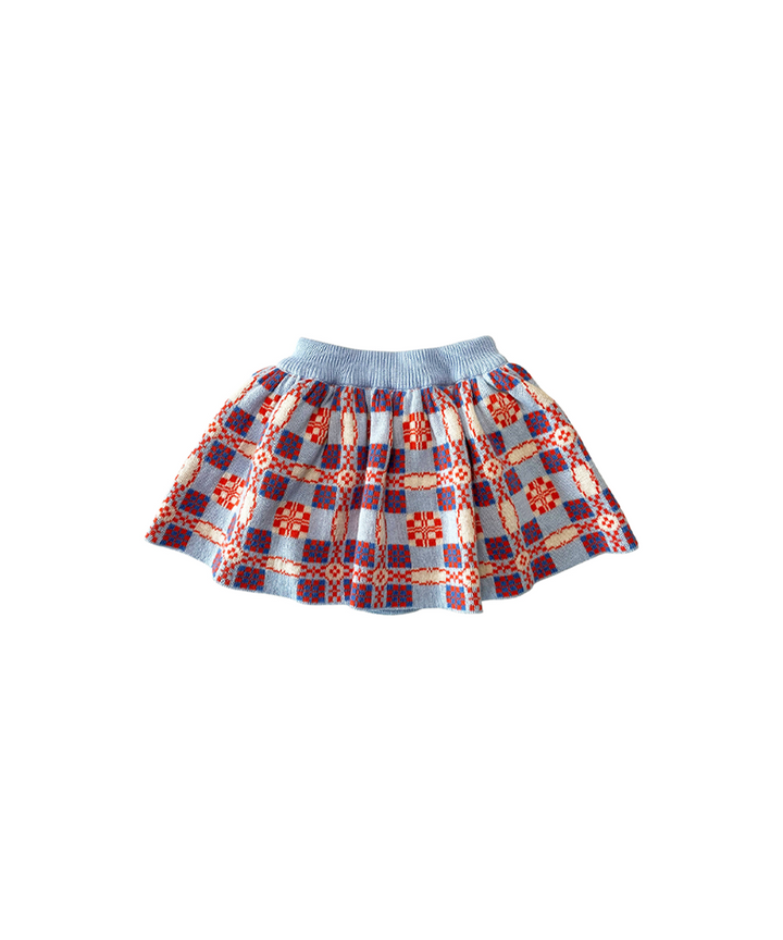 Picnic Baby Skirt With Bloomers - Cornflower  - Organic Cotton