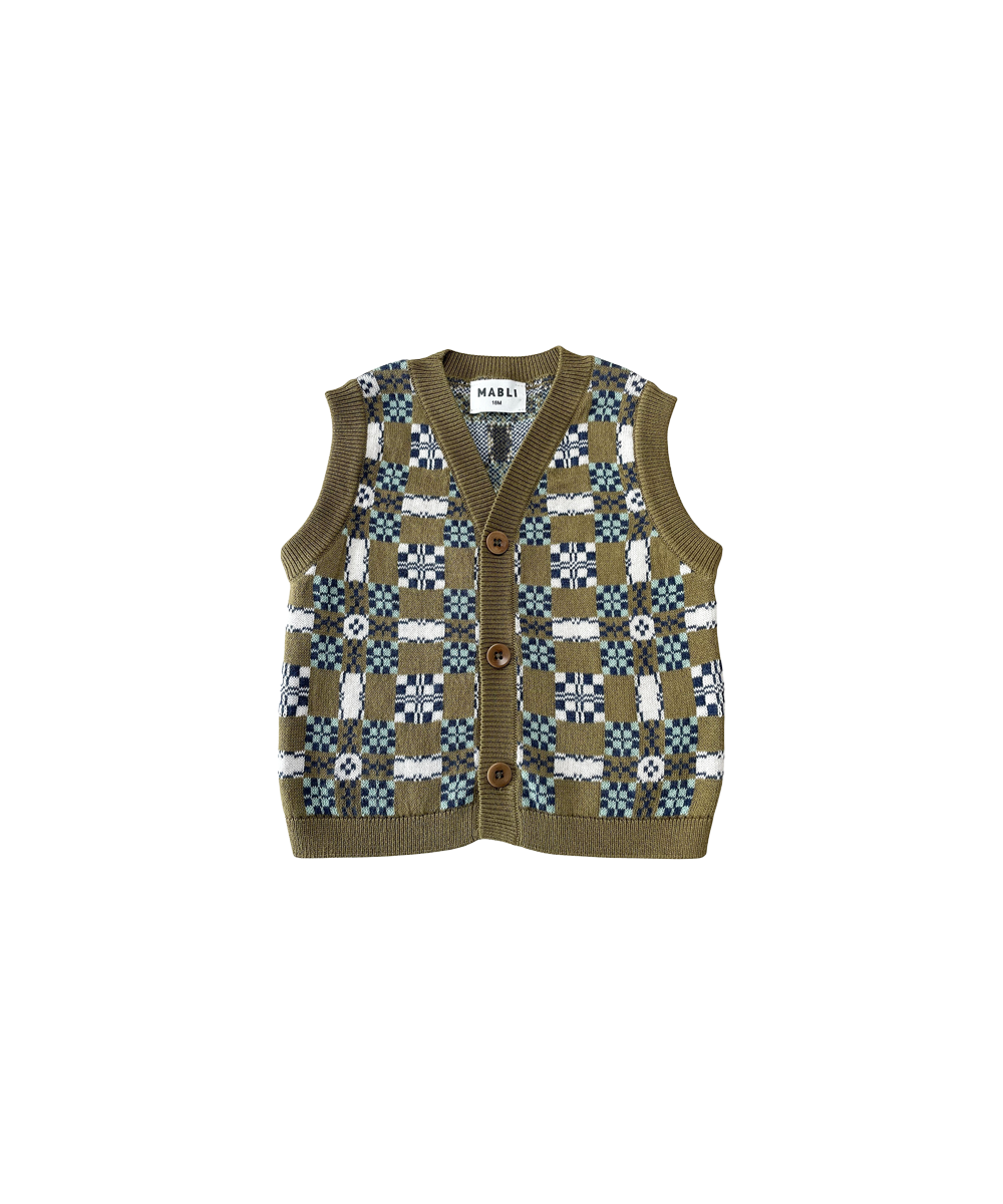 Picnic Waistcoat - Olive  - Organic Cotton