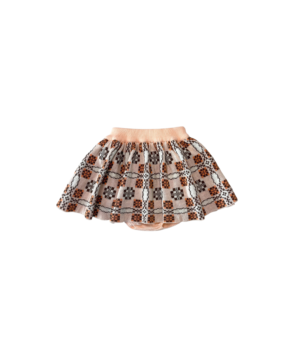 Picnic Baby Skirt With Bloomers - Blush  - Organic Cotton