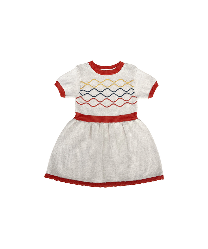 Bay Dress - Shell/Pomegranate  - Organic Cotton