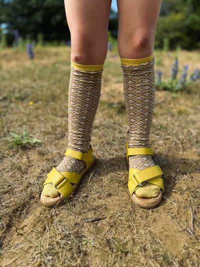 Petal Long Socks - Portobello