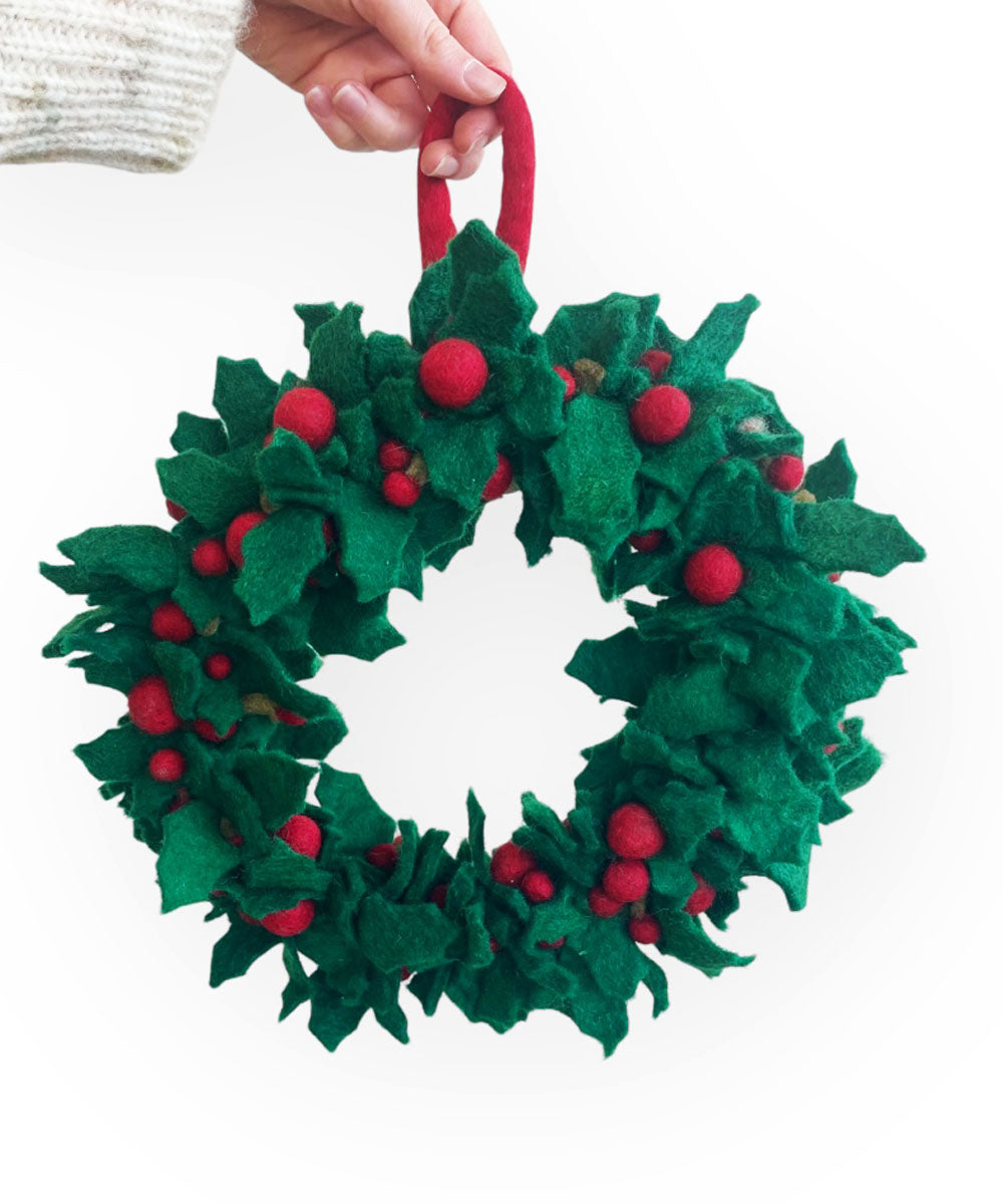 Amica Felt Holly Wreath