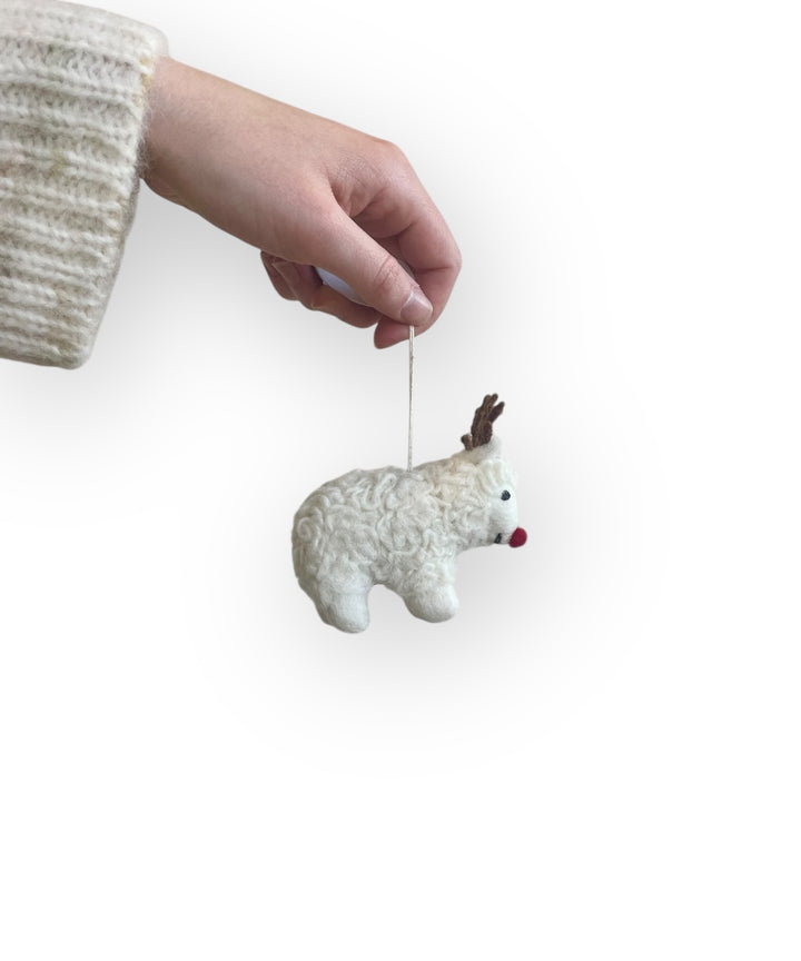 Amica Christmas Sheep with Antlers Decoration