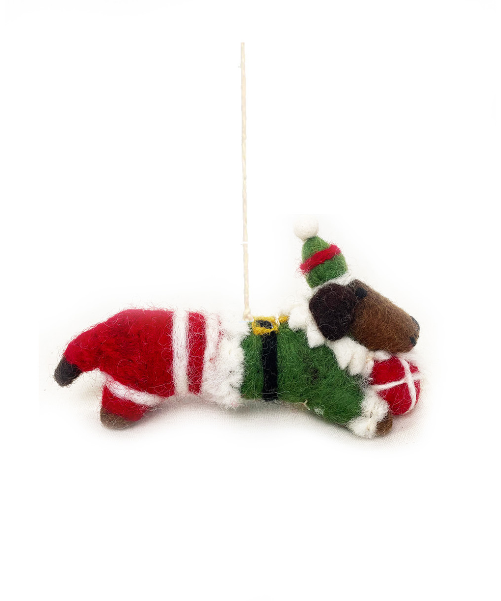 Amica Elf Sausage Dog Decoration