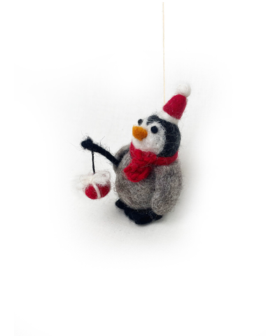Amica Penguin Fishing Trio Decoration