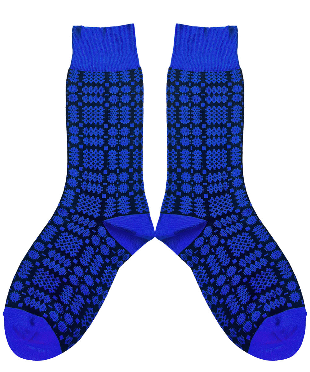 Carthen Socks - Soot / Klein Blue