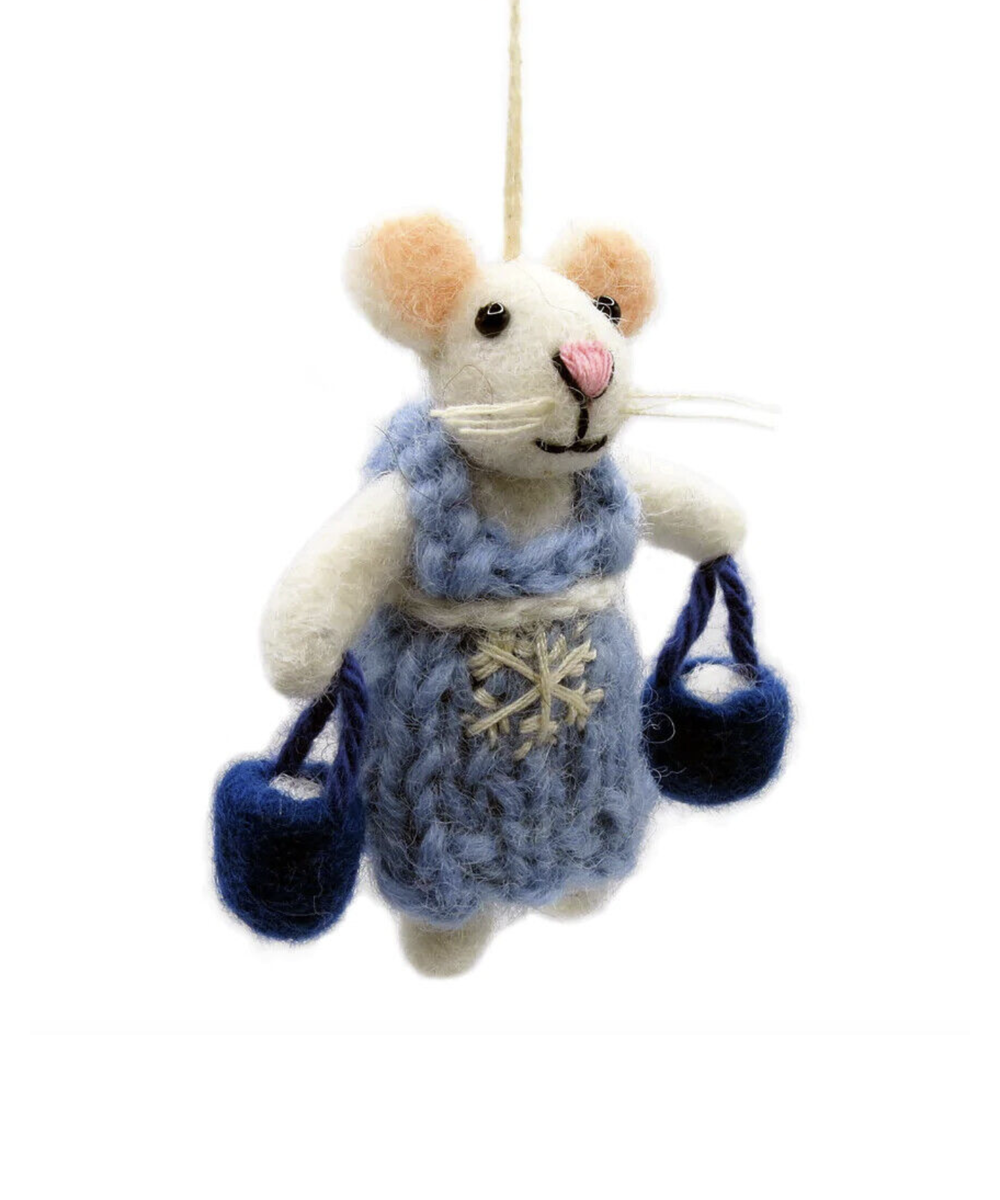 Amica Felt Mouse Maid a Milking Decoration