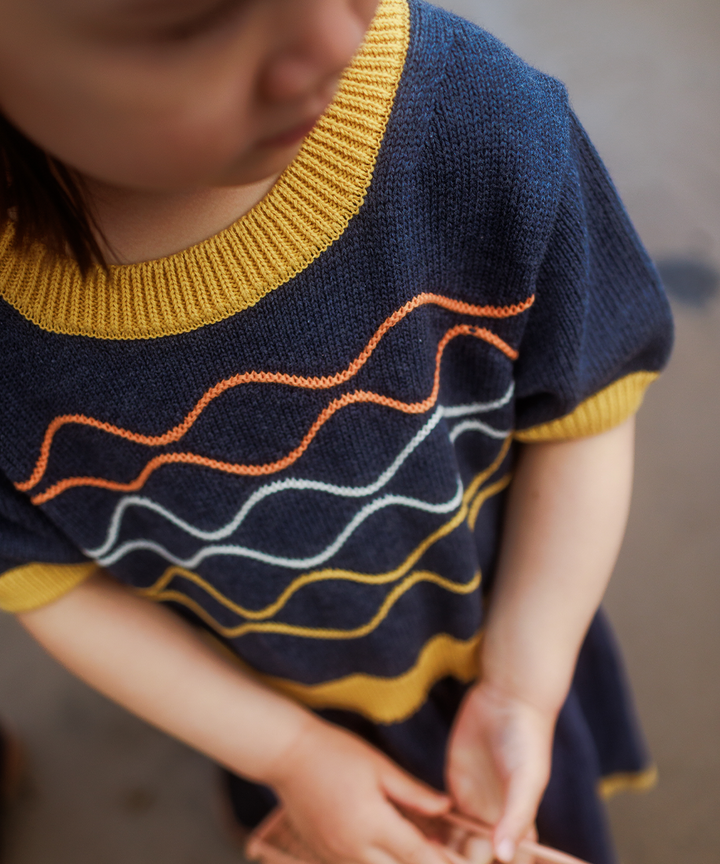 Bay Dress - Denim/Maize  - Organic Cotton
