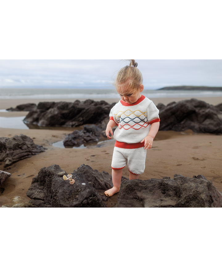 Bay Shorts - Shell/Pomegranate  - Organic Cotton