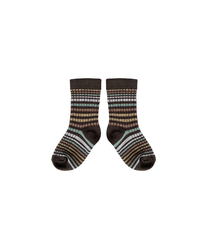 Caravan Short Socks - Tree House Stripe  - Organic Cotton