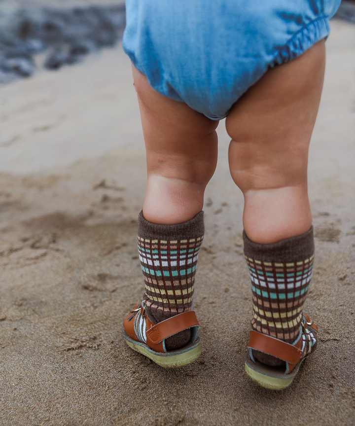 Caravan Short Socks - Tree House Stripe  - Organic Cotton
