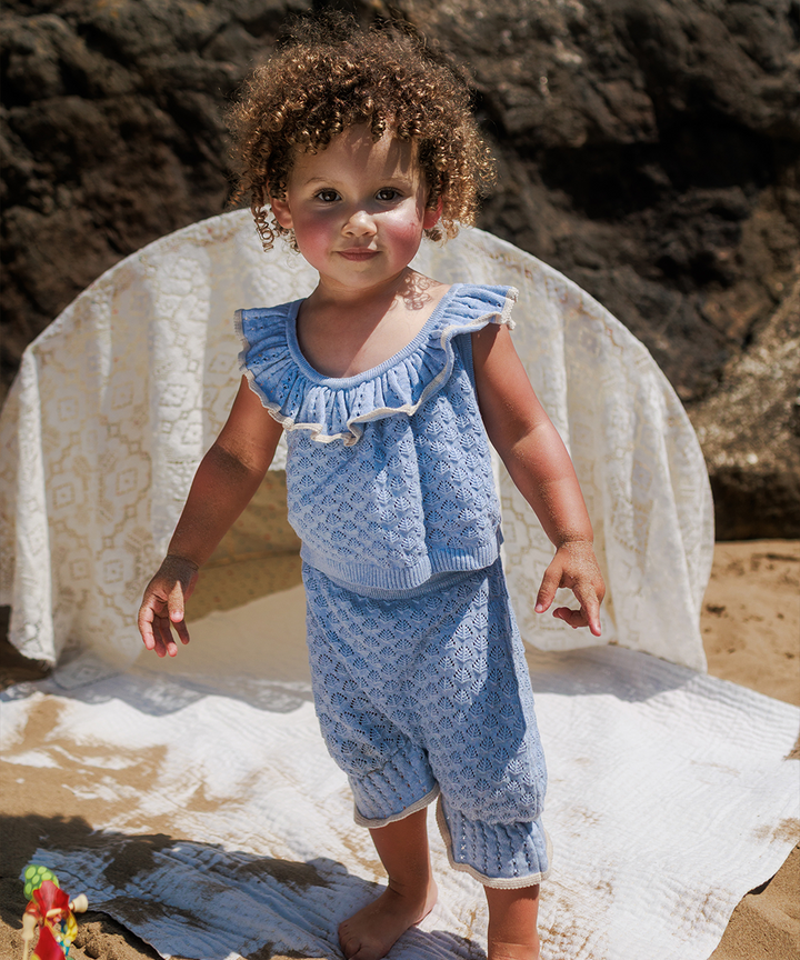 Elena Vest + Bloomers Set - Light Chambray