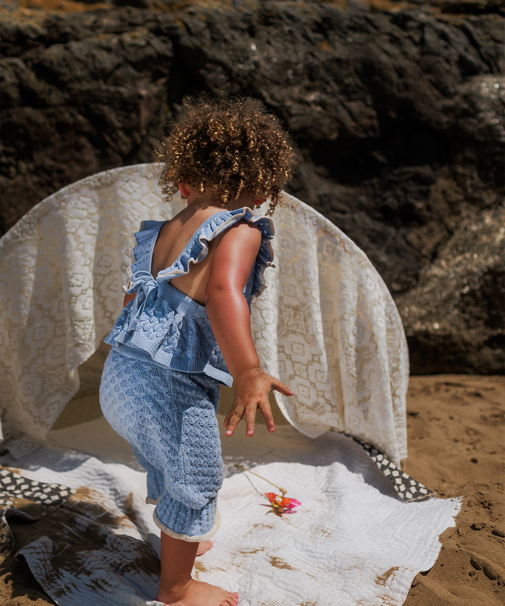 Elena Vest + Bloomers Set - Light Chambray