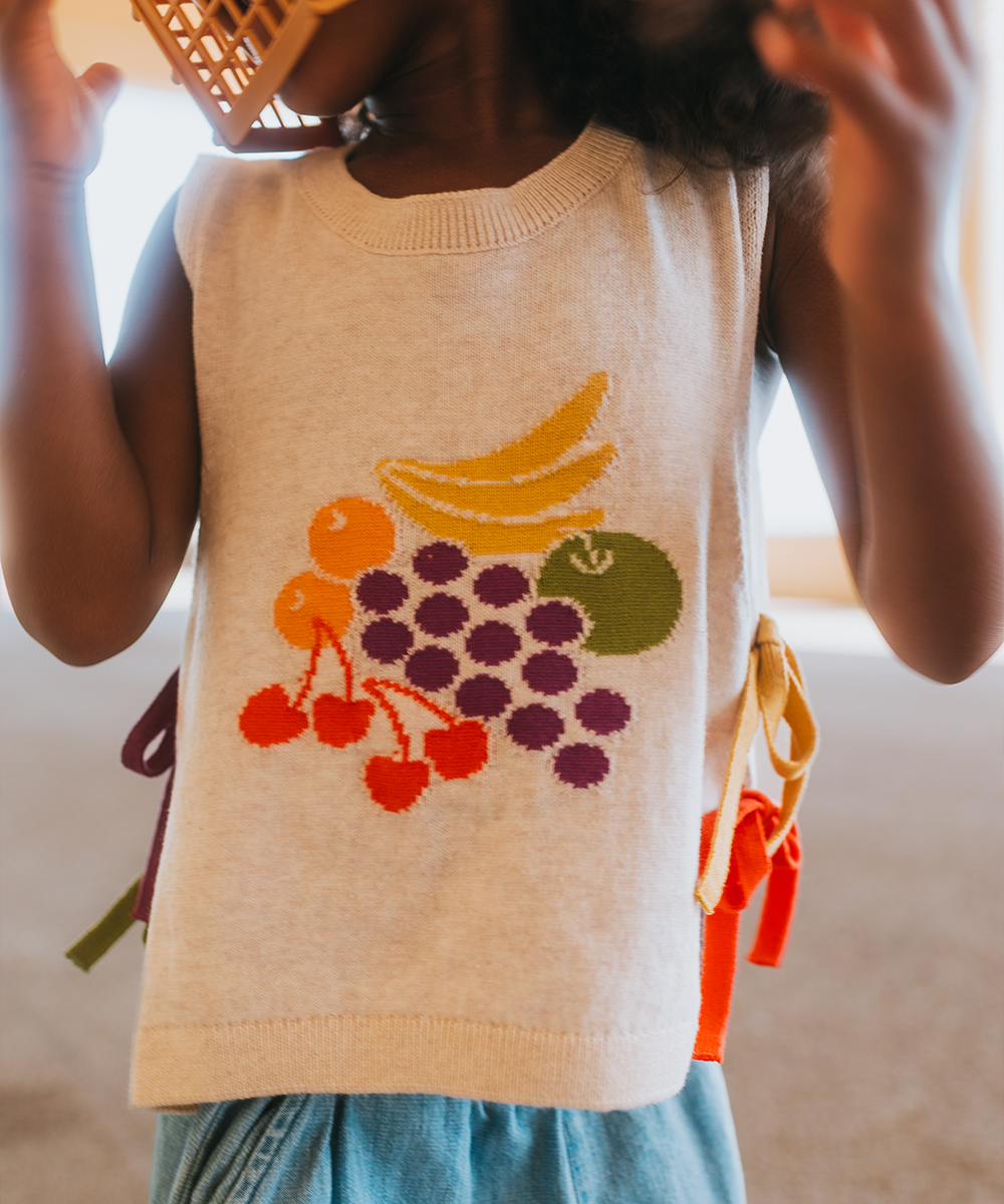 Fruit Bowl Vest - Shell  - Organic Cotton
