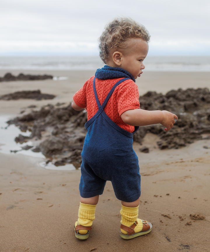 Fruit Bowl Romper - Denim Melange  - Organic Cotton