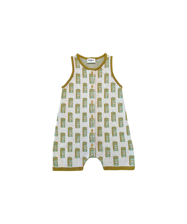 Juice Box Romper - Green Apple