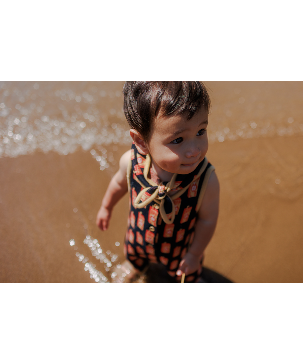 Juice Box Romper - Red Apple