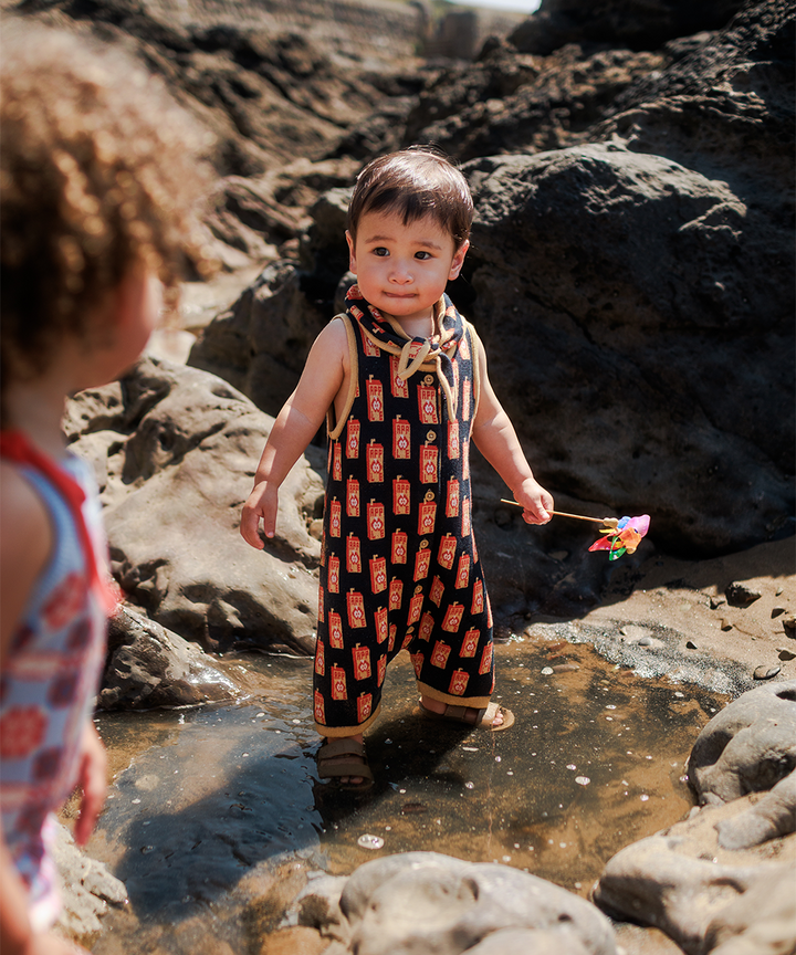 Juice Box Romper - Red Apple