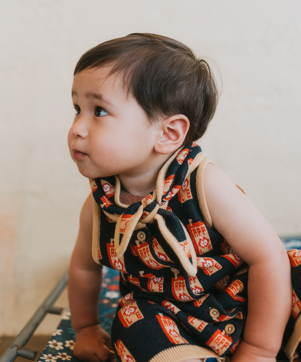 Juice Box Romper - Red Apple