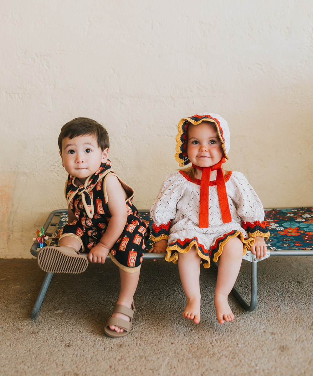 Marine Romper - Shell Melange  - Organic Cotton