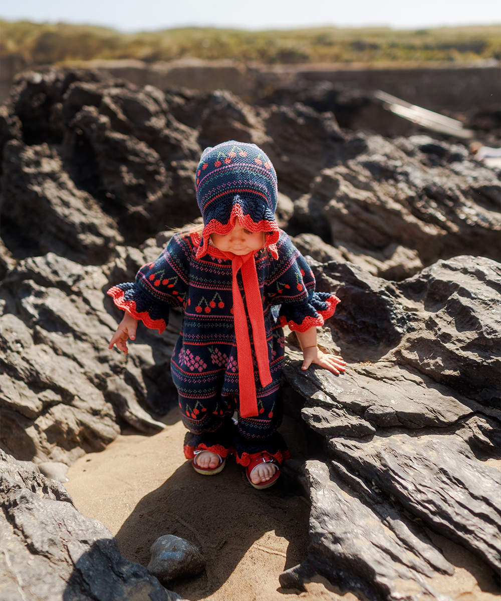 Mio Romper - Navy  - Organic Cotton &amp; Cashmere