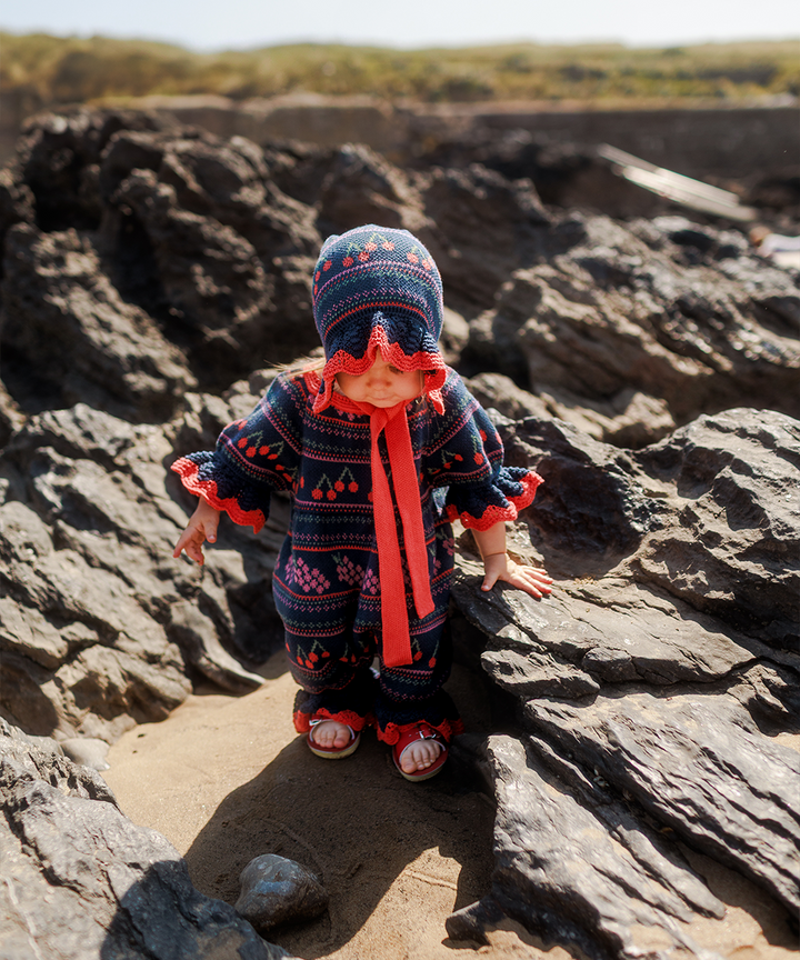 Mio Romper - Navy  - Organic Cotton &amp; Cashmere