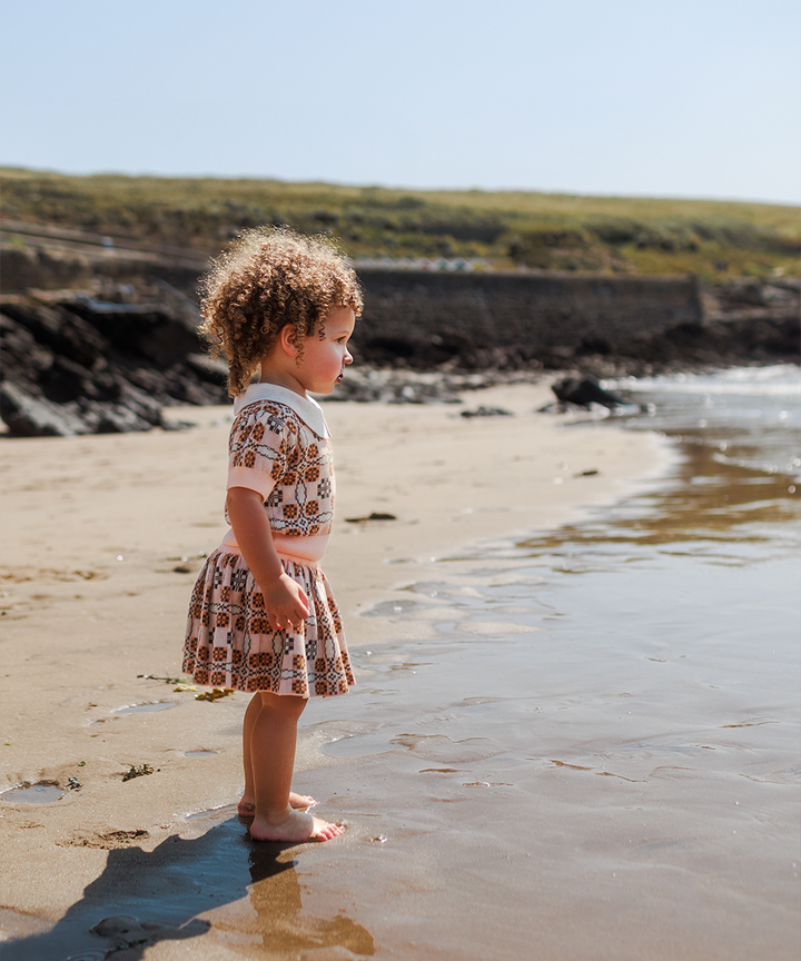 Picnic Baby Skirt With Bloomers - Blush  - Organic Cotton