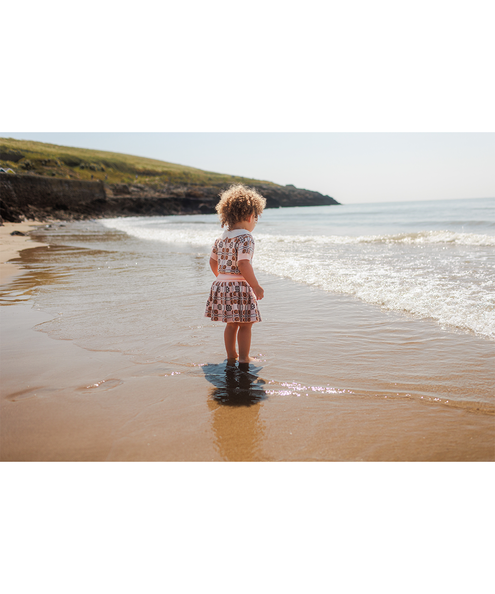 Picnic Baby Skirt With Bloomers - Blush  - Organic Cotton