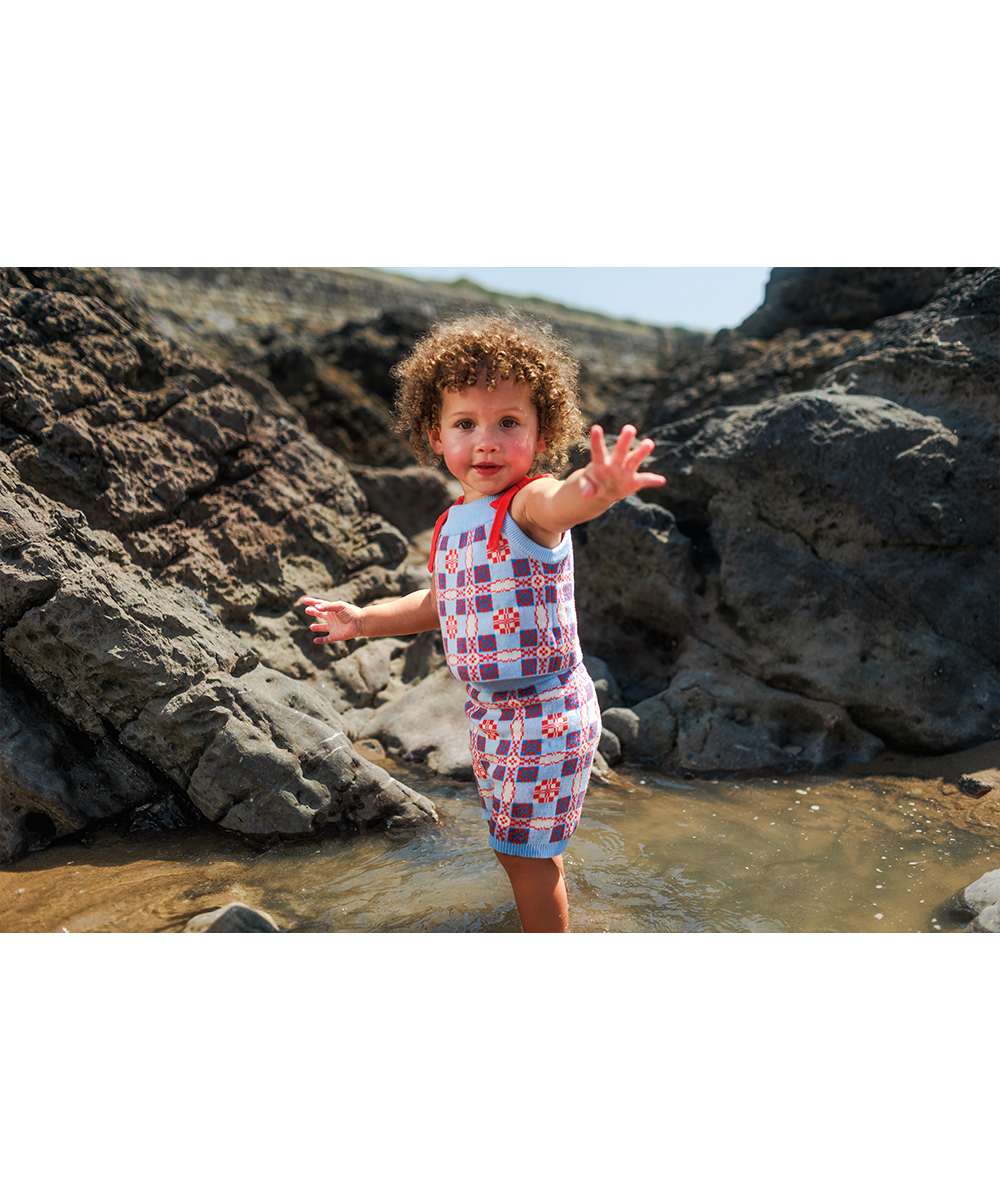 Picnic Shorts - Cornflower  - Organic Cotton