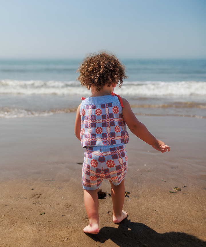 Picnic Vest - Cornflower  - Organic Cotton