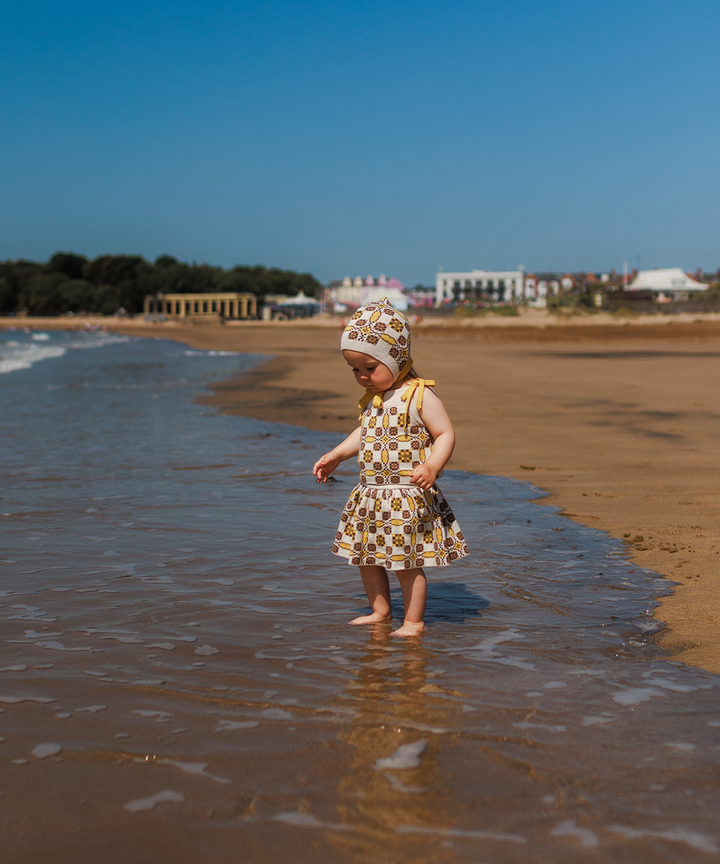 Picnic Baby Skirt With Bloomers - Latte  - Organic Cotton