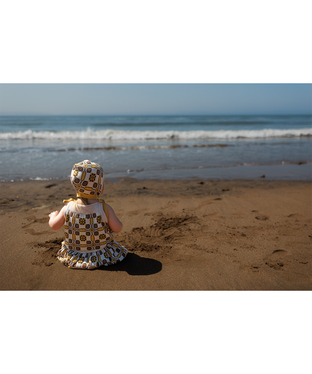 Picnic Baby Skirt With Bloomers - Latte  - Organic Cotton