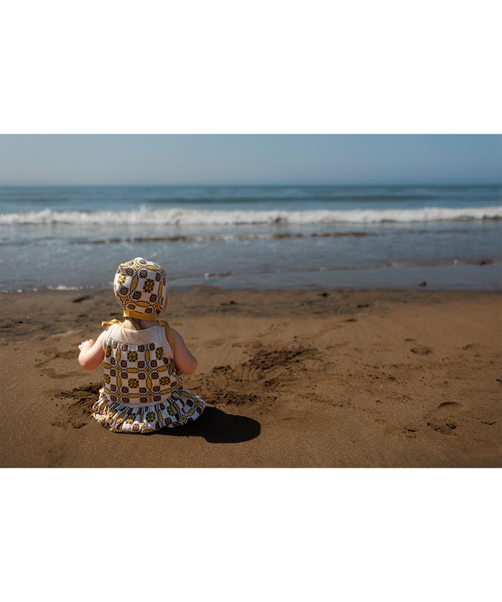 Picnic Baby Skirt With Bloomers - Latte  - Organic Cotton