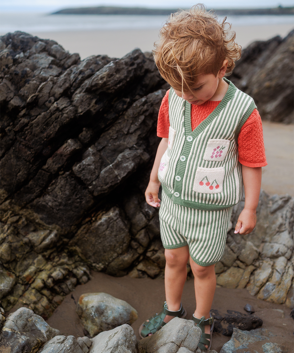 Shopping Shorts - Sage  - Organic Cotton &amp; Cashmere
