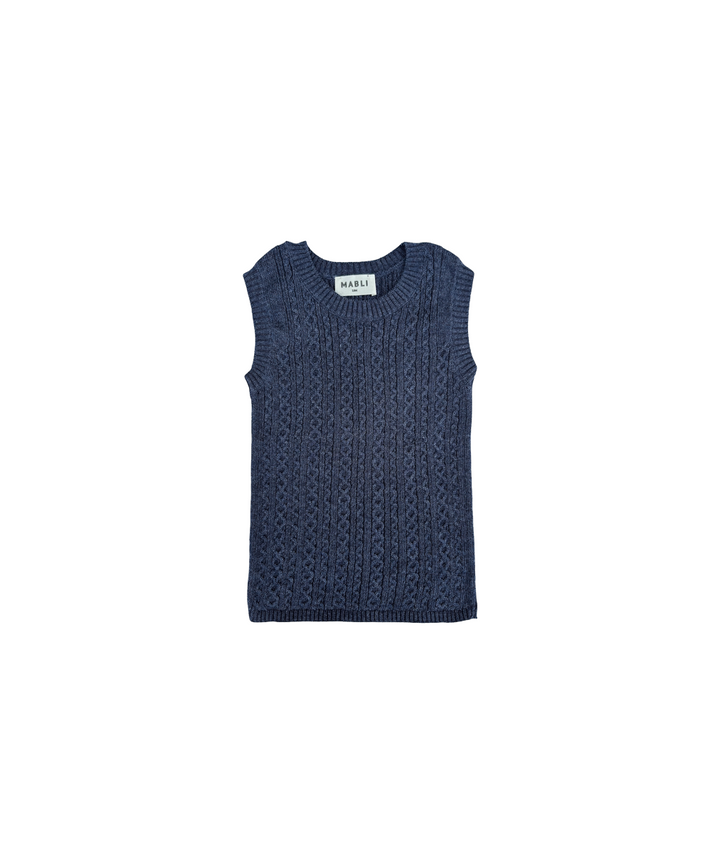 Tonnog Vest - Denim Melange  - Organic Cotton
