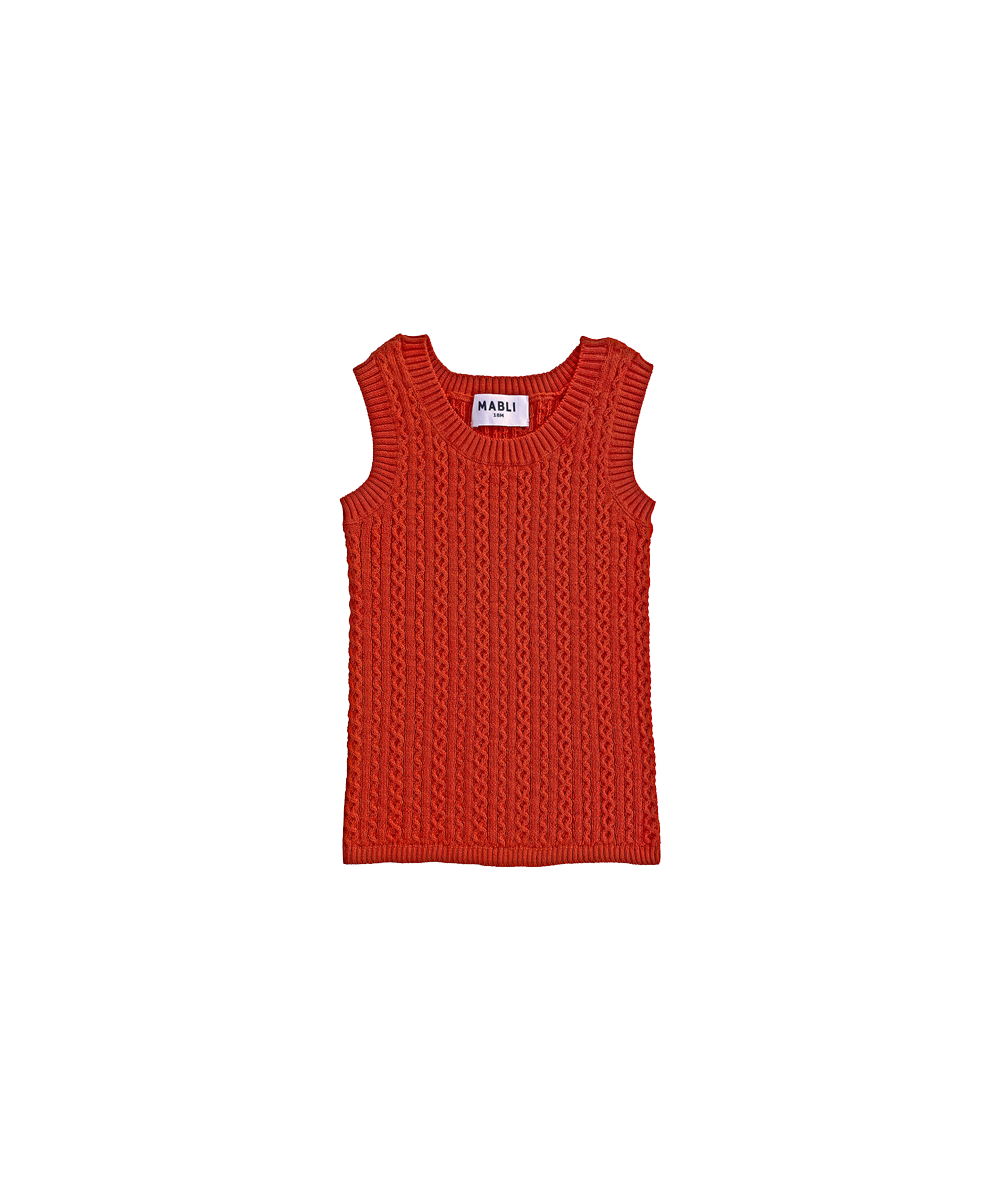 Tonnog Vest - Tomato  - Organic Cotton