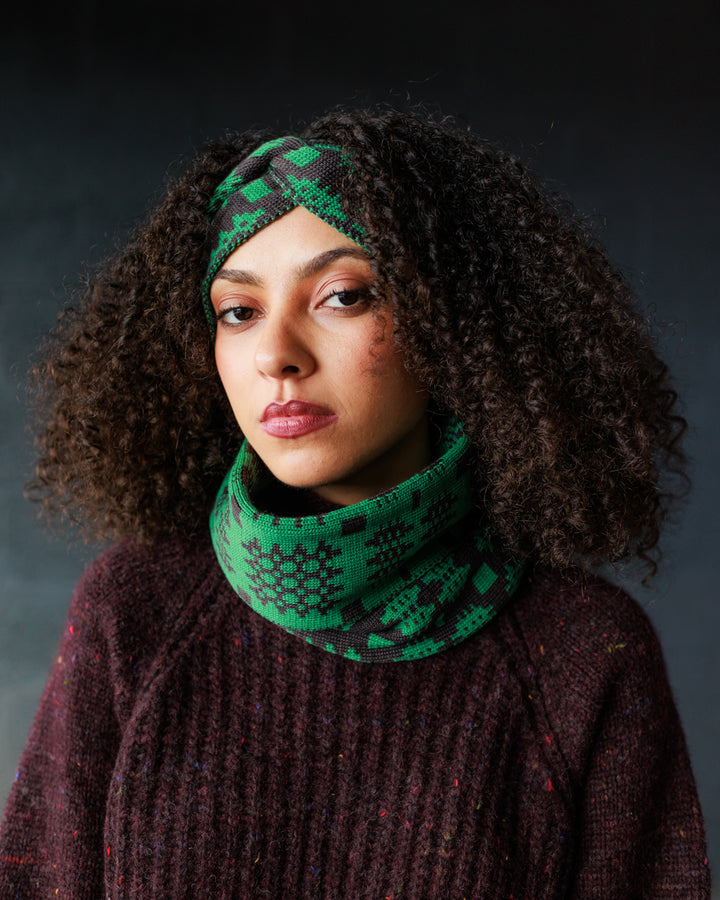 Carthen Merino Tube Scarf  - Umber / Malachite