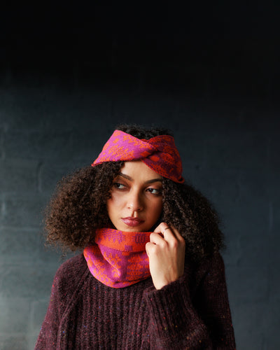 Carthen Tube Scarf  - Violet / Pumpkin