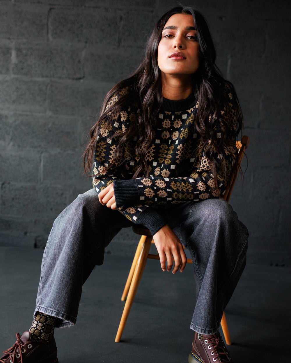 Carthen Merino Pullover - Soot / Fields