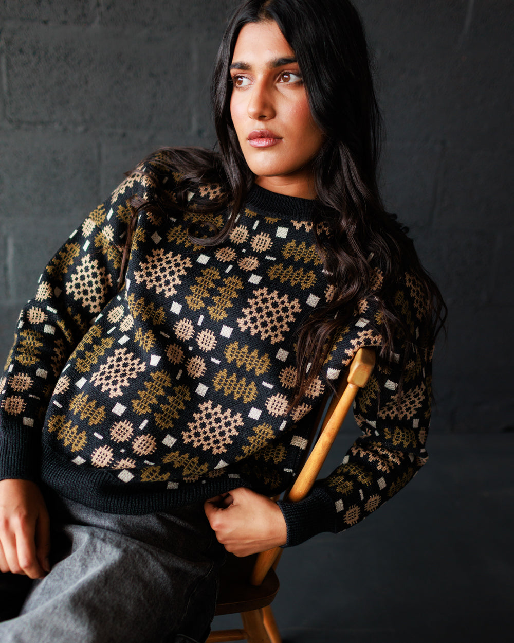 Carthen Merino Pullover - Soot / Fields