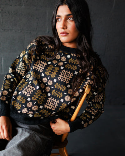 Carthen Merino Pullover - Soot / Fields