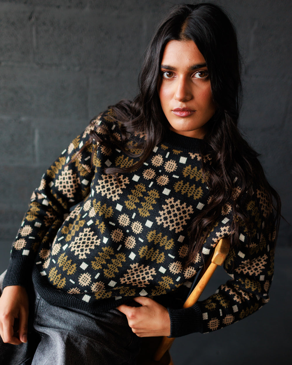 Carthen Merino Pullover - Soot / Fields