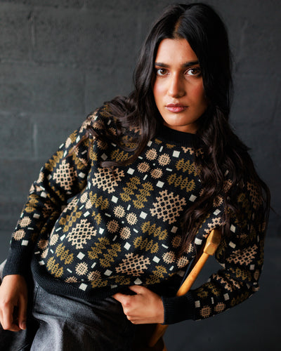 Carthen Merino Pullover - Soot / Fields