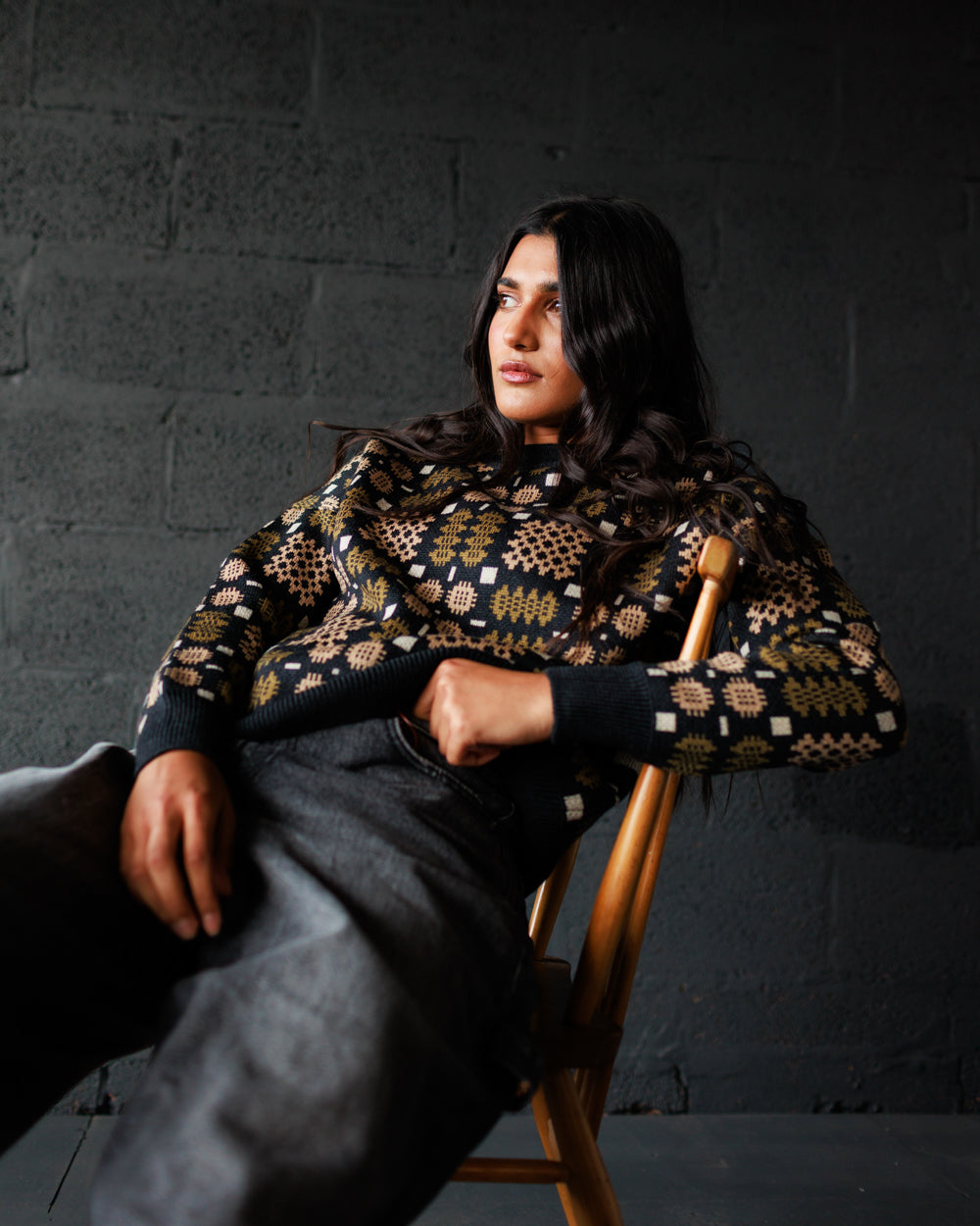 Carthen Merino Pullover - Soot / Fields