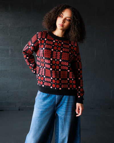 Carthen Merino Pullover - Soot / Petals