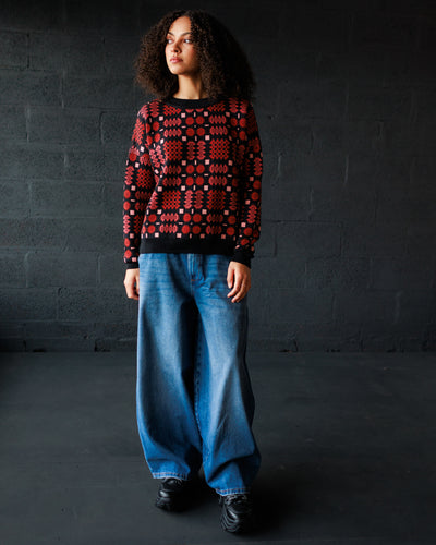 Carthen Merino Pullover - Soot / Petals