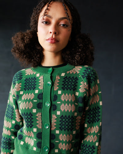 Carthen Neat Cotton Cardigan - Wicked