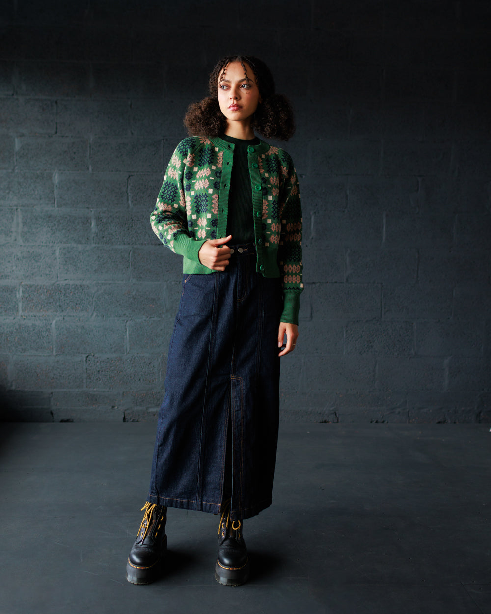 Carthen Neat Cotton Cardigan - Wicked