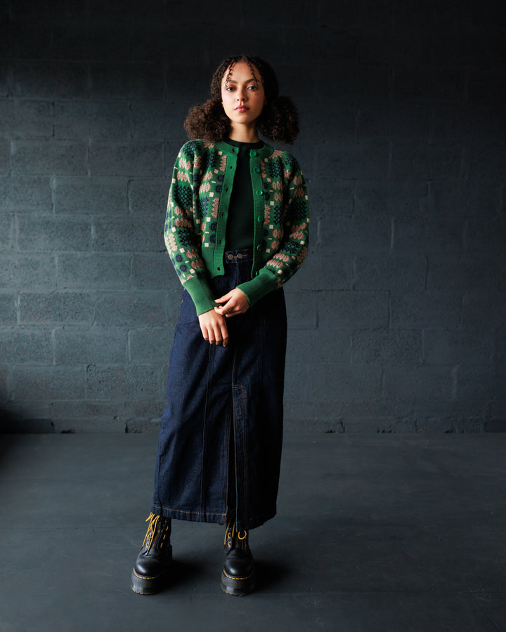 Carthen Neat Cotton Cardigan - Wicked