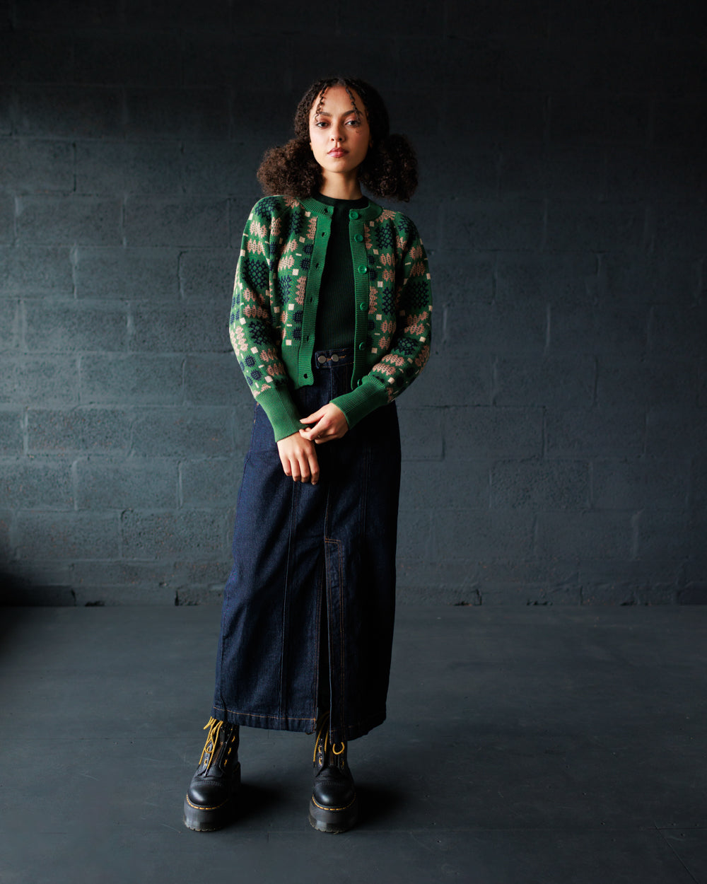 Carthen Neat Cotton Cardigan - Wicked